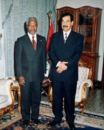 Kofi Annan and Saddam Hussein