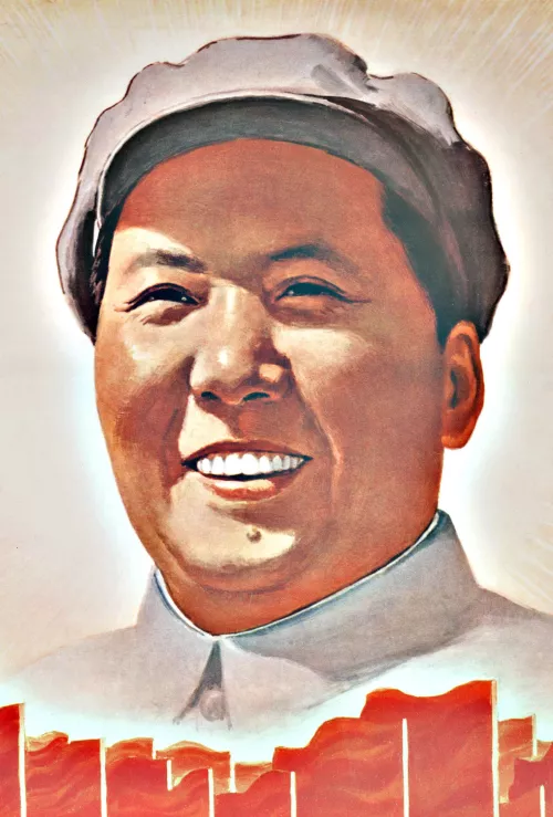 Portrait of Mao Zedong from propaganda poster