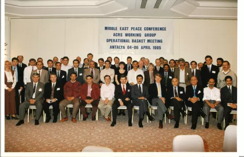 Group photo from the Arms Control and Regional Security Working Group Operational Basket Meeting, Antalya, Turkey, April 4-6, 1995.