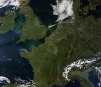 Satellite image of Western Europe